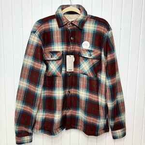 Nomad Red and Blue‎ Plaid Sherpa Jacket